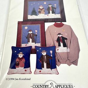 Applique Quilt Wall Hanging or Sweatshirt Winter Folk by Country Appliques